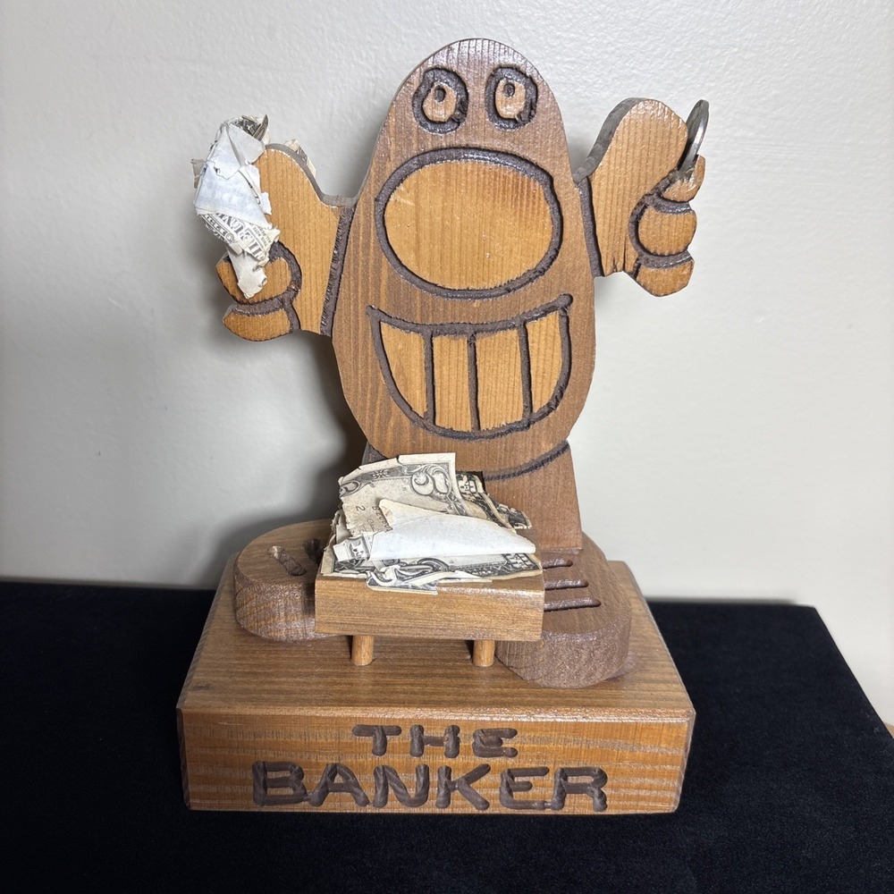 1981 Don Mars‎ Originals wooden figurine titled "The Banker"